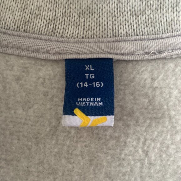 Old Navy Pullover 3/4 zip, front pockets, girl's size XL (14-16) in oatmeal - Picture 3 of 3